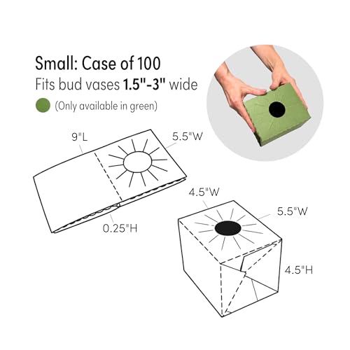 Holiday Designs - Pop-Up Flower Delivery Box, Heavy Duty Corrugated Cardboard Vase Boxes for Secure Floral Arrangements During Transport, 5.5 x 4.5 x 4.5 (Green, Small: 10 Pack) - color: Green, size: Small: 10 Pack