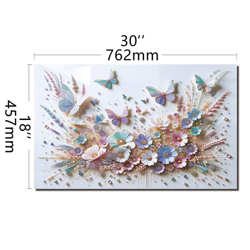 DAIFURONGE Butterfly Tempered Glass Backsplash for Kitchen, 30" x18'' | Frameless,Easy to Clean - size: 30"L x 18"W