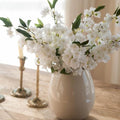 10PCS Artificial Cherry Peach Blossom Flowers,Spring Faux Bulk Cherry Peach Blossom Branches Silk Flowers Stems for Table Centerpiece Wedding Home Decor(White)