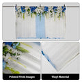 AOFOTO 10x8ft Blue White Flowers Curtain Wedding Backdrop Romantic Floral Wall Drapes Bride Groom Ladies Girls Photoshoot Background for Wedding Reception Ceremoney Birthday Cake Table Decor Banner - size: 10x8ft