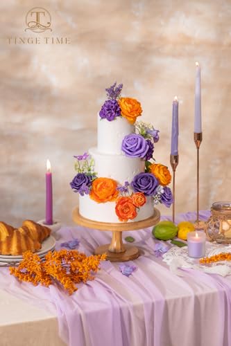 TINGE TIME Rose Artificial Flowers Combo, Fake Foam Roses with Stems for DIY Wedding Bridal Shower Party Table Centerpieces Fake Floral Arrangement Home Decor(Burnt Orange and Purple) - color: Burnt Orange and Purple