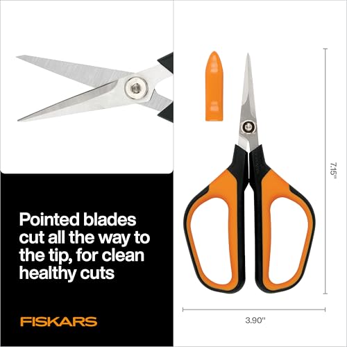 Fiskars Comfort Loop Pruning Snips, Garden Gifts for Women, Extra Large SoftGrip Handle, Yard and Garden Tools 7", Orange/Black - style: Micro-Tip Shears