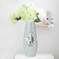 Decorative Shine Vase Stunning Handmade Mosaic Crackle Glass House Decor Table Centerpieces Modern Room Decoration (Silver) | Decorative shine Vase ，Stunning Handmade ，Modern Room Decoration vase
