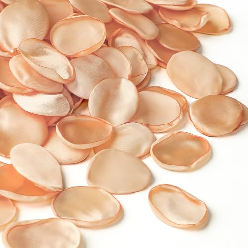 Floroom 300pcs Rose Petals Champagne Gold Faux Silk Flower Petals for Wedding Flower Girl Basket Aisle Scatter Dinner Table Centerpieces Party Confetti Bridal Shower Romantic Night Decoration - color: Champagne Gold, size: 300pcs