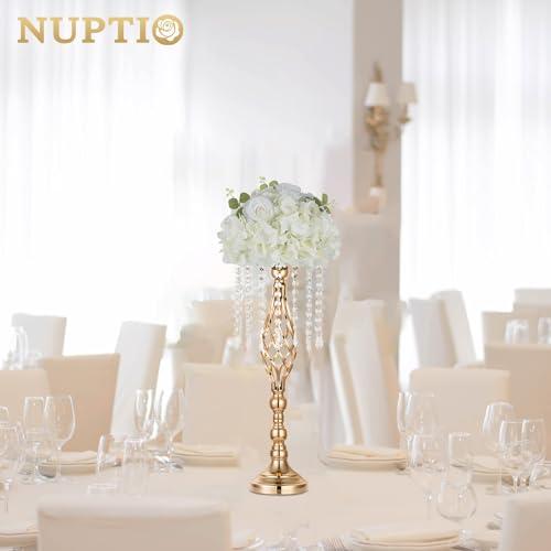 NUPTIO Flower Balls for Centerpieces Wedding: 10 Pcs 11.8 inch Diameter Artificial Flower Ball Arrangement Bouquet Centerpiece for Tables - White Fake Rose Flowers for Wedding Decor - color: White, size: 11.8" Diam - 10 PCS