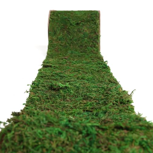 USMOLA Moss Roll, Dried Moss for Crafts, Moss Table Runner for Fairy Gardens, Wedding Woodland Decor, Preserved Moss Mat for Table Decoration (4" W x 48" L) - color: 4" W X 48" L