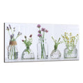 DAIFURONGE Tempered Glass Backsplash for Kitchen,Flowers and Vase, 30"x14" | Behind Stove Back Splash Panel Protector, Easy to Clean, Kitchen Wall Decor,One Piece Oven and Range Backsplash - size: 30"L x 14"W