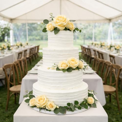 Artificial Rose Flowers, 4Pcs Real Touch Long Stem Faux Roses, Lifelike Latex Roses for Wedding Bouquet, Table Centerpiece, Home Decor, DIY Floral Arrangement, Yellow - color: Yellow