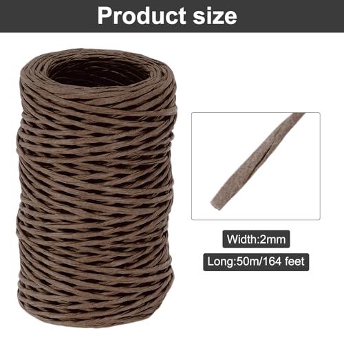 MECCANIXITY Floral Wire 164ft/50m 2mm Vine Bind Wire Rustic Craft Wrapping Metal Wire for Flower Bouquet Wreath Making, Dark Brown - color: Dark Brown, size: 2mmx50m