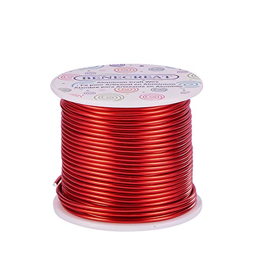 BENECREAT 12 17 18 Gauge Aluminum Wire (12 Gauge,100FT) Anodized Jewelry Craft Making Beading Floral Colored Aluminum Craft Wire - FireBrick - color: FireBrick, size: 12 Gauge