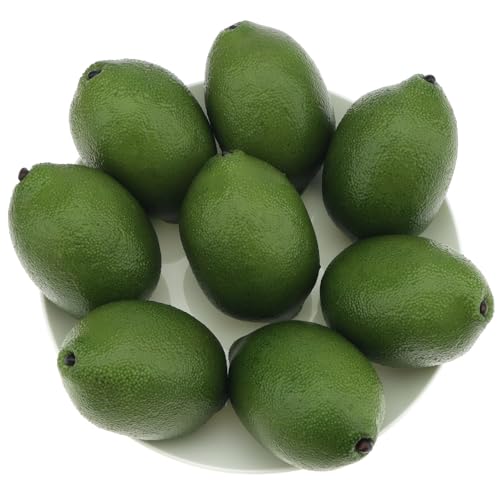 Gresorth 8pcs Artificial Lifelike Simulation Green Lemon Decoration Fake Fruit House Kitchen Party Decorative Props - color: Green Lemon