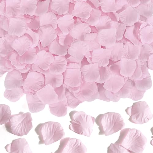 1000 Pcs Rose Petals Artificial Silk Flower Petals Romantic Decorations for Wedding Engagement Birthday Event Anniversary Party Backdrop Supplies Pink - color: Pink