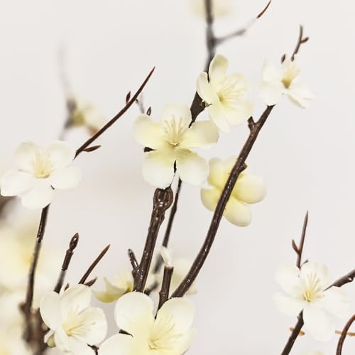 4 Pcs Cherry Blossom Branches 39 Inch White Fake Flowers Spring Decorations for Home Decor, Artificial Flowers Long Stem Branches for Vase Wedding Office Party Table Decor Centerpieces - color: White, size: 4 Pcs