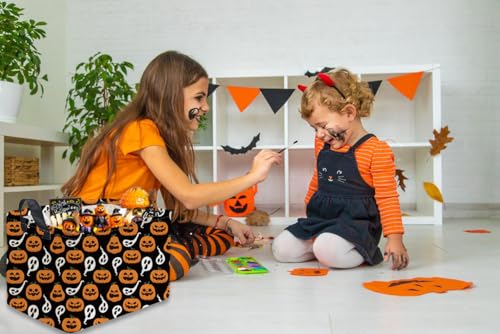 Rectangular Kids Basket,Halloween Basket.Cute Baskets for Room Decor, Pumpkin Baskets with Handles.Books Bins,Gifts Box. (Black Pumpkin) - color: Black Pumpkin
