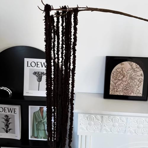 4pcs Artificial Yarn Amaranthus 22" Faux Yarn Lover Tears Fake Hanging Black Plants for Floral Arrangement Vase Bouquets Home Office Wedding Decor(Black) - color: Black, size: 4pcs