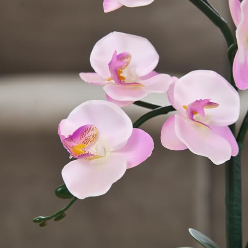 15" Tall Artificial Silk Phalaenopsis Orchid Flower Plant Pot Arrangements (Pink Shades) - color: Pink Shades