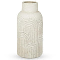 12 Inch Beige Ceramic Vase Flower Vase, Textured Ceramic Vase Rustic Farmhouse Decorative Flower Vase for Centerpiece Home Living Room Dining Table Office Shelf Mantle - size: 12 IN
