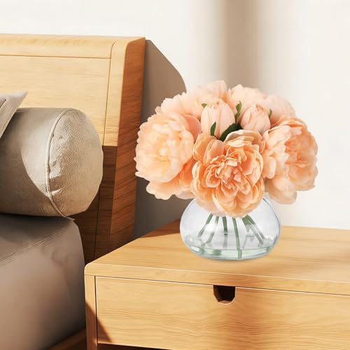 GarveeHome Artificial Peony Flower, Faux Peony Flowers Stems for Vase, Silk Fake Flowers for Home Table Office Wedding Party Decor (Peony, Champagne) - color: Peony, Champagne