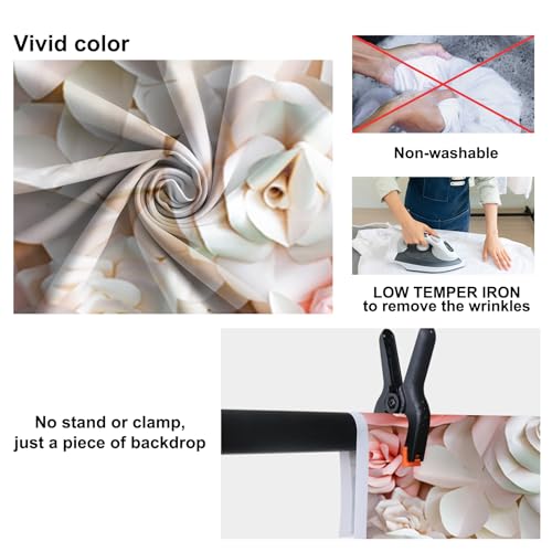 12x10ft Pink and White Paper Flowers Background Photography Backdrop Paper Flower Wall Gorgeous Wedding Flower Backdrops Beautiful Bride Baby Newborn Kids Background Props Portraits Booth - size: 12x10ft