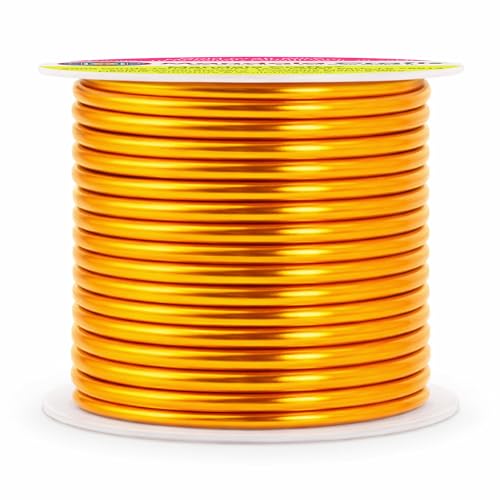 Mandala Crafts 10 Gauge Anodized Aluminum Craft Wire for Jewelry Making - 32 FT Colored Flexible Gold Tone Wire - Bendable for Bonsai Armature Crafting Sculpting - color: Gold, size: 10 Gauge
