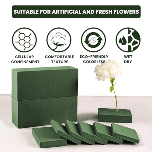 Ortarco 3 Pack Floral Foam Blocks (5.5" x 3.1" x 1.7") Wet and Dry Flower Foam for Flower Arrangements Supplies, Flower Foam Blocks for Fresh or Artificial Flowers in Art, Crafts and DIY Decorations - size: 3Pack(5.5x3.1x1.7)