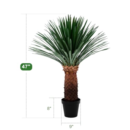 4FT Artificial Agave Plant in Black Pot, 48 Inch Tall Faux Agave Succulent with Realistic Foliage, Fake Floor Plant for Indoor Outdoor Front Porch Patio Home Office Hotel Desert Style Decor - color: Agave Plant 48in
