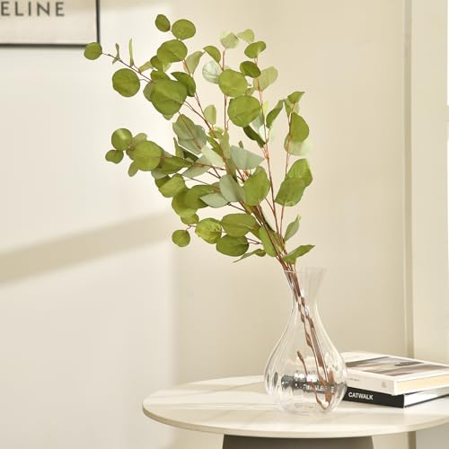 3 PCS Artificial Eucalyptus Stems Long 33" Fake Eucalyptus Leaves Branches for Vase Home Wedding Party Decorations, Green - color: Green*3