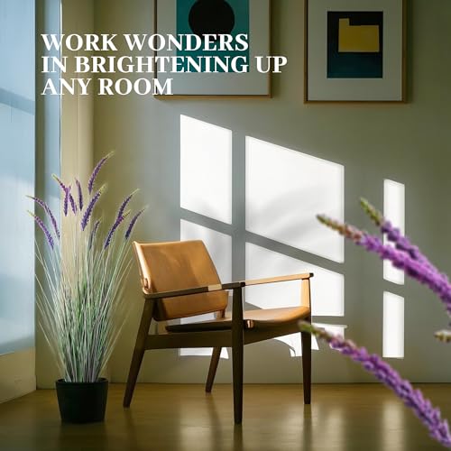 KOL 5ft 2-Pack Faux Veronica Spiked Speedwell Grass, 59in Artificial Veronica Spicata Plant, Tall Fake Reed Grasses for Home Office Garden Wedding Décor, Indoor Outdoor, UV-Resistant, Purple - color: Purple-green, size: 5FT