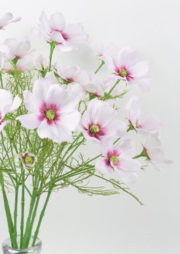 IPOPU Light Pink Daisy Silk Flowers 8Pcs Artificial Wildflowers 40 Heads Fake Cosmos Flower for Vase Wedding and Engagement Centerpiece Arrangement Room Home Decor(Light Pink) - color: Light Pink)