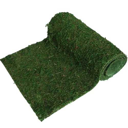 USMOLA Moss Roll, Dried Moss for Crafts, Moss Table Runner for Fairy Gardens, Wedding Woodland Decor, Preserved Moss Mat for Table Decoration (12" W x 60" L) - color: 12" W X 60" L