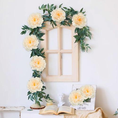 20 Pcs Artificial Flower Peonies, 5" Silk Fake Peonies with 6" Stems No Leaf, Faux Peonies Flowers for Decoration Wedding Home Party Centerpiece Decor Floral Art (Nude) - color: Nude