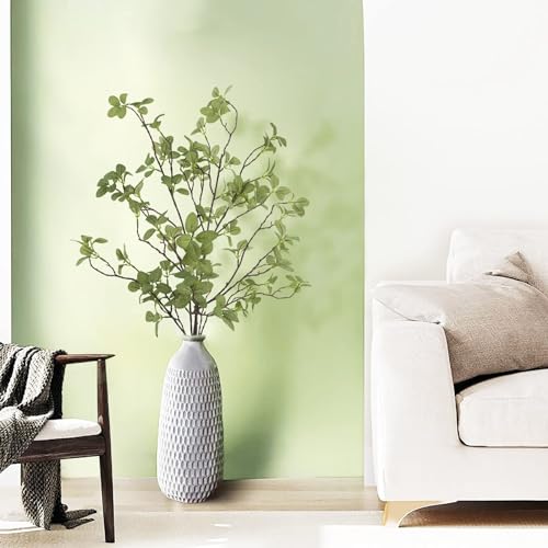 6 pcs Artificial Greenery Stems, 41.3’’ Tall Fake Plants Branches Faux Greenery Ficus Twig Leaf for Home Garden Shop Office Desk Decoration - color: Green, size: 6pcs