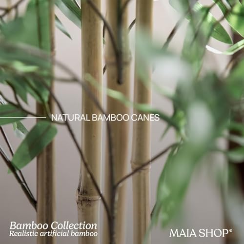 Maia Shop 5ft Artificial Bamboo Tree Plant for House, Apartment or Office – Realistic Fake Indoor Plants for Living Room, Bedroom, Bathroom, Entryway or Patio – Faux Greenery for Home Décor - color: Bamboo, size: 5ft