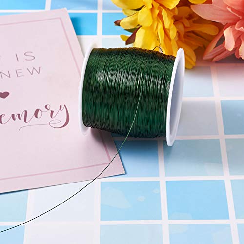 Pandahall 236 Feet Tarnish Resistant Copper Wire 28 Gauge Green Metal Wires Jewelry Beading Craft Wire for Jewelry Making (Green)