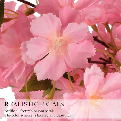 Pink Artificial Cherry Blossom Wedding Trees 6.6ft, Large Indoor Outdoor Faux Cherry Tree, Flowering Tree for Wedding Party Decorations Backdrop Garden Ceremony - color: Pink, size: 6ft 7in