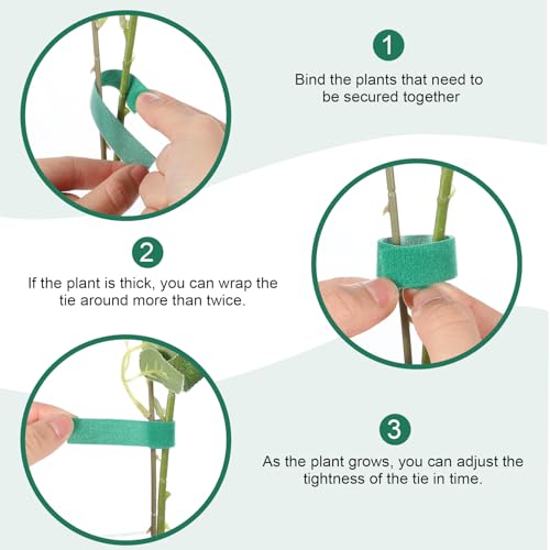 Plant Tape for Climbing Plants - Reusable Green Plant Tape & Adjustable Garden Ties for Greenhouse, Tree, and Floral Support (197 ft x 0.59 in)