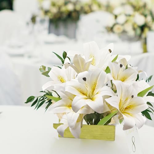 SNAIL GARDEN 11Heads Artificial Lily Flowers,Long Stem Faux Flowers with Buds,Tiger Lily Artificial Flowers for Home Hotel Flower Arrangement Party Decor