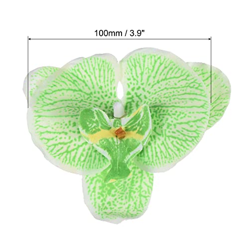 PATIKIL 10cm/3.9" Artificial Orchid Flower Heads, 20 Pack Silk Phalaenopsis Fake Butterfly Orchid Heads for Wedding Floral Bouquet Decor DIY Craft Making, Green - color: Green, size: 3.9"