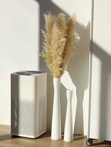 AETVRNI Flower Vase 16.5'' Tall White Ceramic Vase,Pampas Grass Vases,Modern Home Decorations,Handmade Brushed Skinny Floor Vases for Decor Living Room,Table,Fire Mantel,Entryway,White 40cm - color: White 40cm