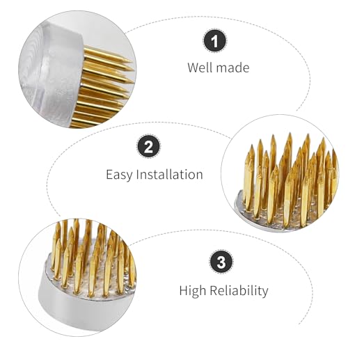 16pcs Flower Floral Frog Round Holder Includes 12pcs D23 Copper Pin Arranger+2pcs Kensan Copper Pin Arranger+1*Roll of 42.65ft Tape+1*Silver Corrector with Bell - size: 12PCS-D23+Tape+Straightener