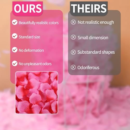 1000 Pcs Artificial Fake Rose Petals,Flower Petals for Romantic Night, Engagement, Party, Wedding, Event Flower Decorations, in Bulk(Light Rose with Dark Rose) - color: Light Rose With Dark Rose, size: 1000Pcs