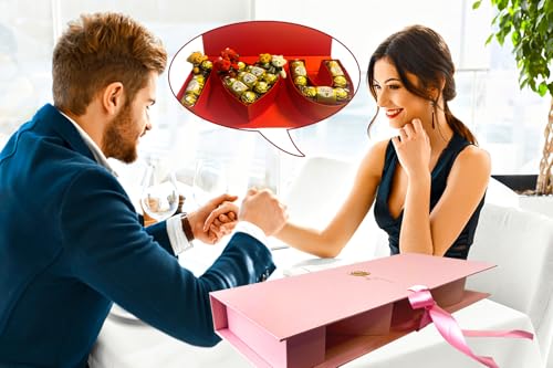 Valentines Day I Love You Box Flower Gift Box Heart Shaped Empty Cardboard Fillable Gift Box Flower Letter Box Chocolate Strawberry Candy Jewelry Package for Luxury Style Flower Arrangements Birthday - color: Pink