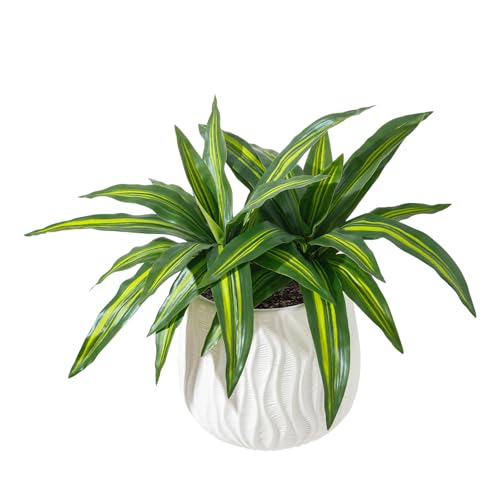 ucky 18.1" Artificial Dracaena Leaves Stems (15 Leaves, Gradient Green), Modern Faux Tropical Greenery Bush, Low-Maintenance Vase Filler - color: 2pcs Gradient Green, size: 15 Leaves