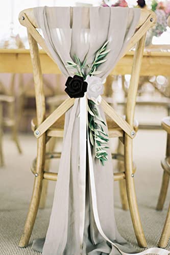 100pcs Black Roses Artificial Flowers,3inch White Foam Fake Rose Heads Stemless Gray Faux Flowers Bulk for DIY Crafts,Cake Wedding,Baby Shower Centerpieces Decor(Black,White,Gray) - color: Black&white&gray