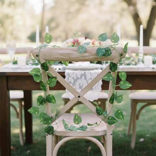 56 Feet 8 Pack Fake Greenery Hanging Garland, Artificial Ivy Leaf Plants, Vine Leaves, Flowers Foliage for Bedroom Garden Wall Decor - color: Green-8pack
