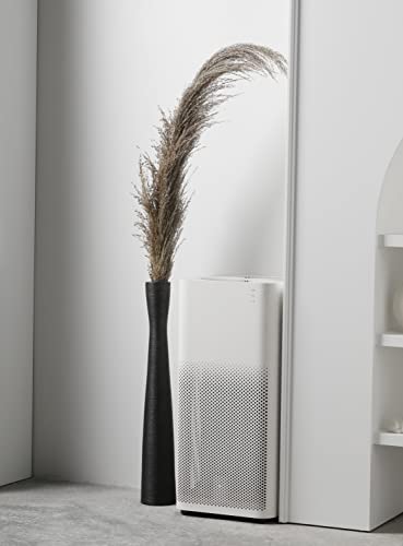 AETVRNI 16" Tall Black Ceramic Vase Home Decor,Floor Vase for Pampas Grass | ‌Modern Minimalist Textured Skinny Vase for Dried Flowers,Faux Stems or Branches - Bathroom,Entryway,Fireplace,Corner‌ Decor‌ - color: Black 40cm