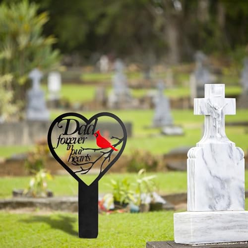 Grave Decorations for Cemetery, Cemetery Decorations for Dad Grave, Memorial Graves Markers - style: Heart Dad-A