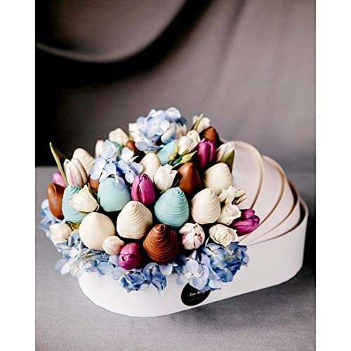 UNIKPACKAGING Premium Quality European Style Gender Reveal Gift Basket, Its a Boy/Girl Floral Box for Luxury Style Flower Arrangements (White) - color: White
