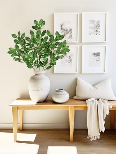 3PCS Artificial Greenery Stems 31.5 Inch Faux Branches for Vase Fake Pittosporum Tobira Leaves Branches Long Stems Plants Leaf Bushes for Floral Arrangement Bouquets Party Wedding Home Decor Green - color: Pittosporum Tobira - Green