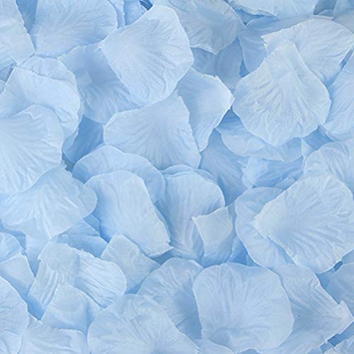 LZXD 1000 Pieces Light Blue Artificial Silk Rose Petals Flower Decoration Wedding Party Color Light Blue - color: Light Blue